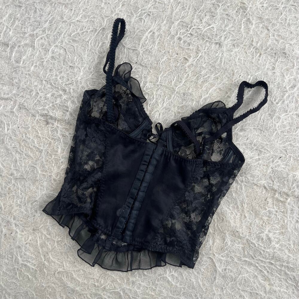 Vintage Black Lace Bustier Corset Top – Size 34 - Picture 3 of 3